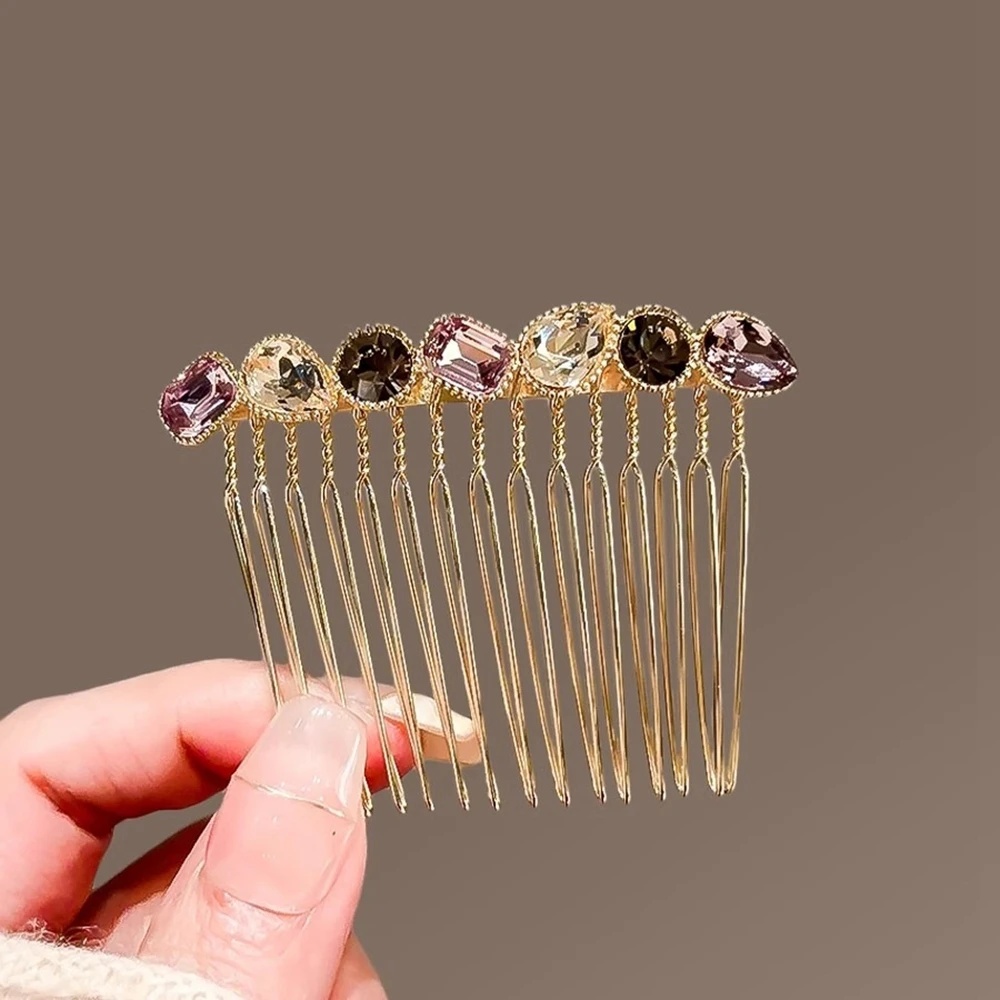 Comb Fine Tooth - Peineta Vintage Multicolor con Gemas, Peine