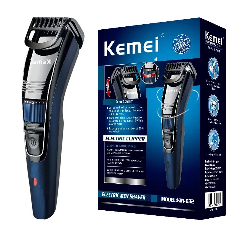 Men'S Face Grooming - Recortadora de Barba Kemei 632 Ajustable