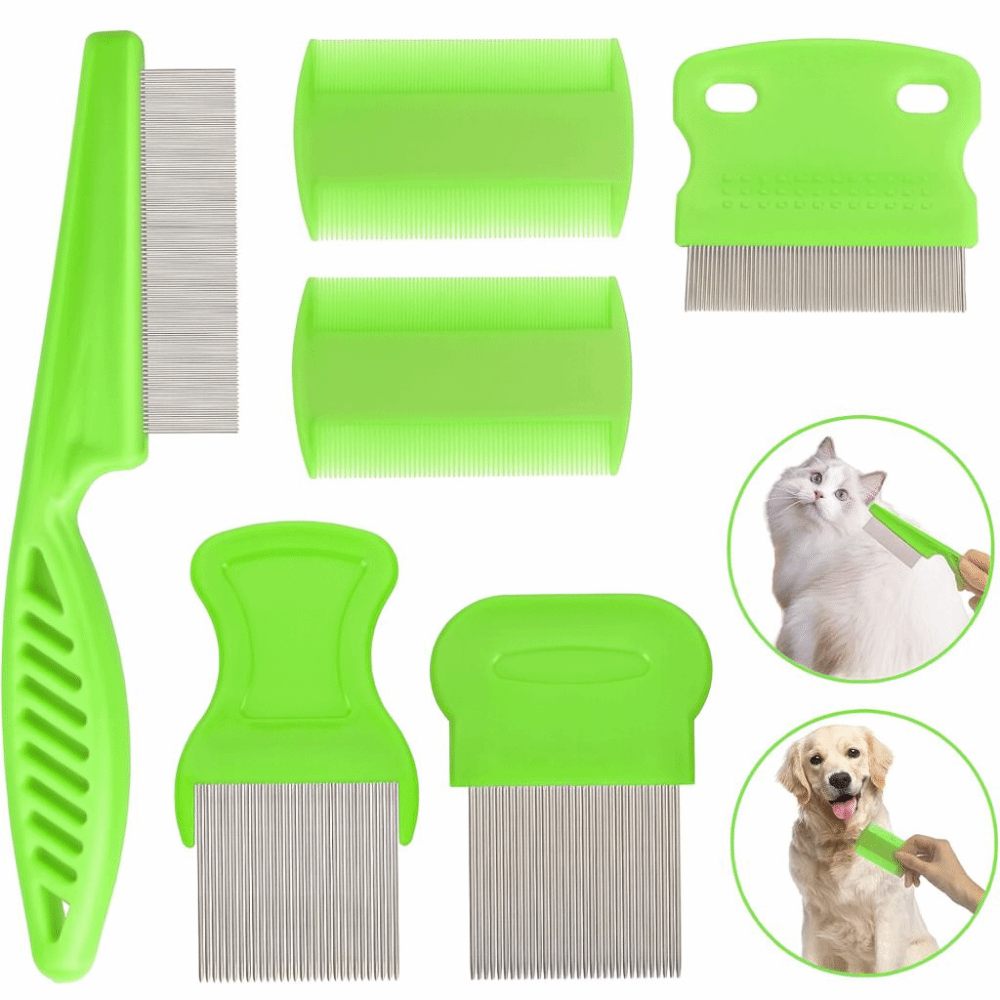 Comb Fine Tooth - Juego de 6 peines antipulgas de
