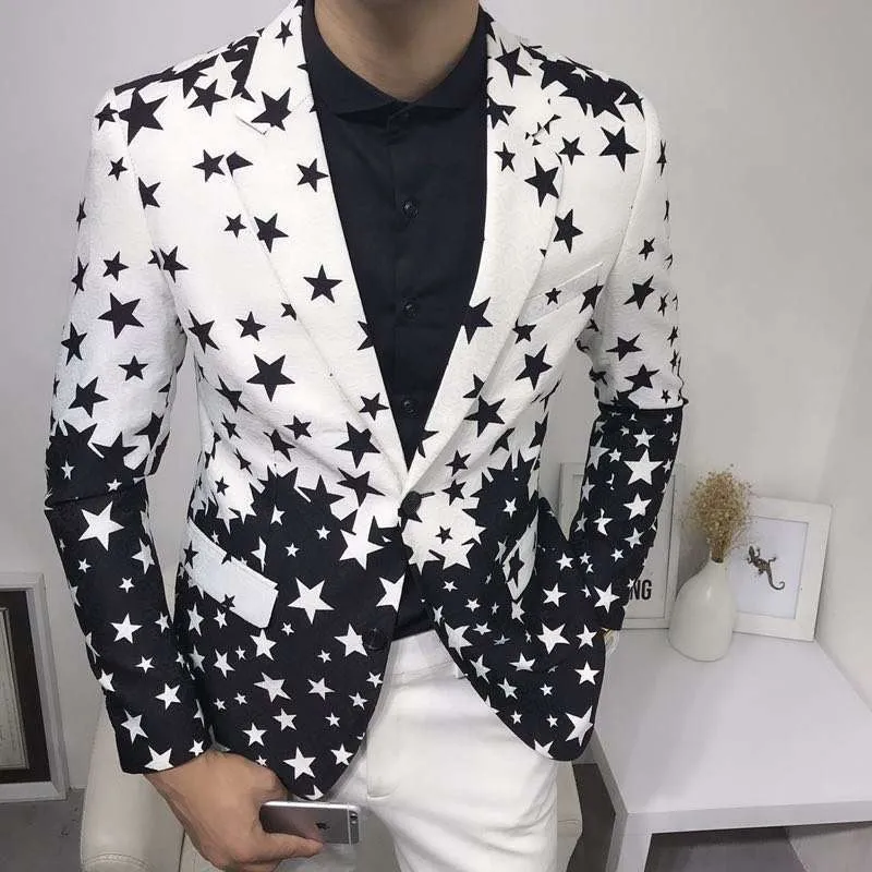 Blazer ajustado con estampado  - Men'S Grooming Club reseña y precio